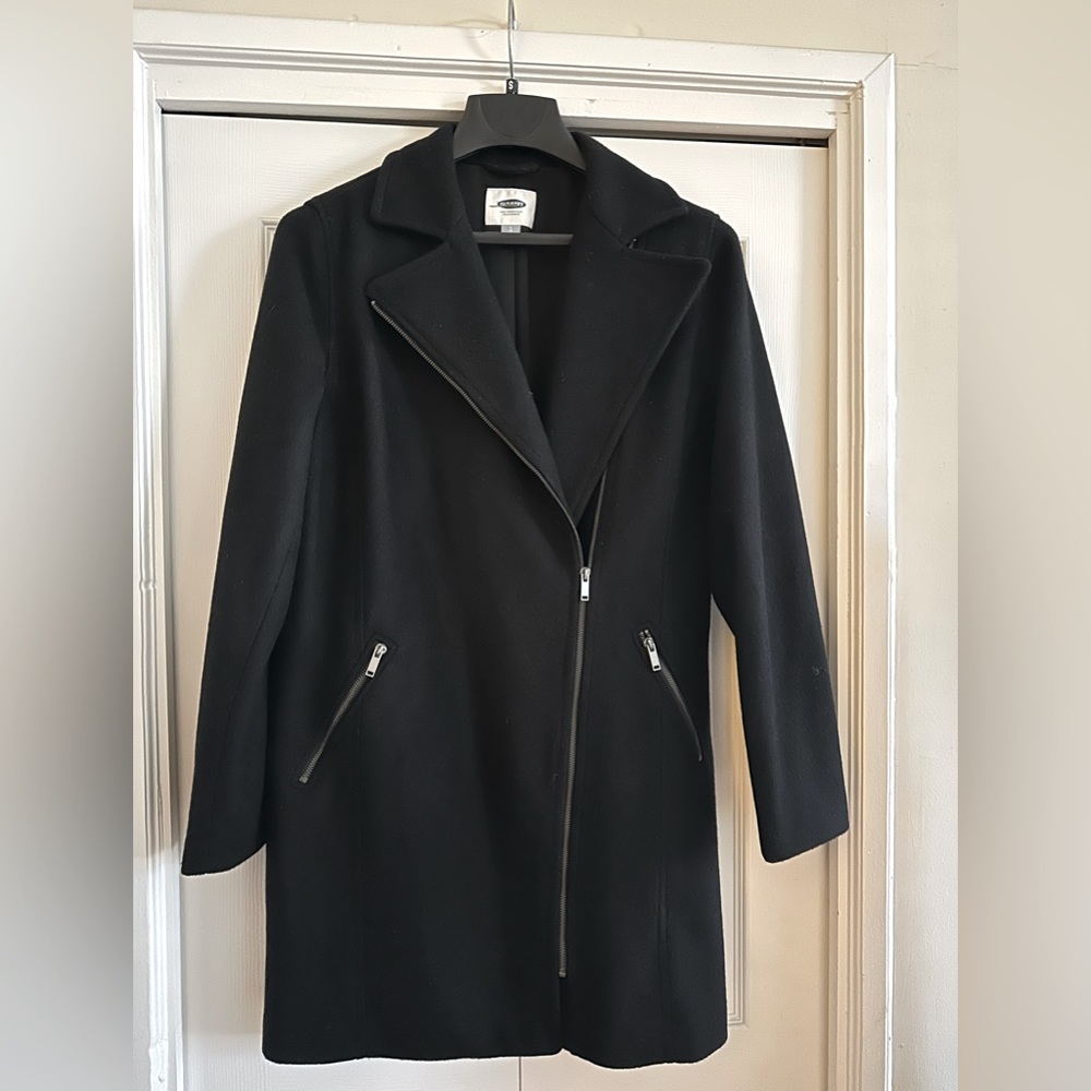 Old Navy Asymmetrical Winter Coat Black NWT